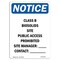 Signmission OSHA Notice, 7" Height, Class B Biosolids Site Public Sign, 7" X 5", Portrait OS-NS-D-57-V-10601 - alternate 1